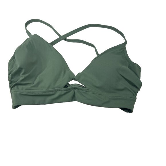 Shade And Shore Women's Size 34D Swim Top Bikini Criss Cross Straps Green New - Picture 1 of 13